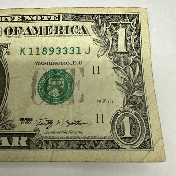 Fancy Serial Number One 1 Dollar Bill: 1 Triple & 1 Pair Tog, 2 Triples, Prime + - Picture 4 of 7